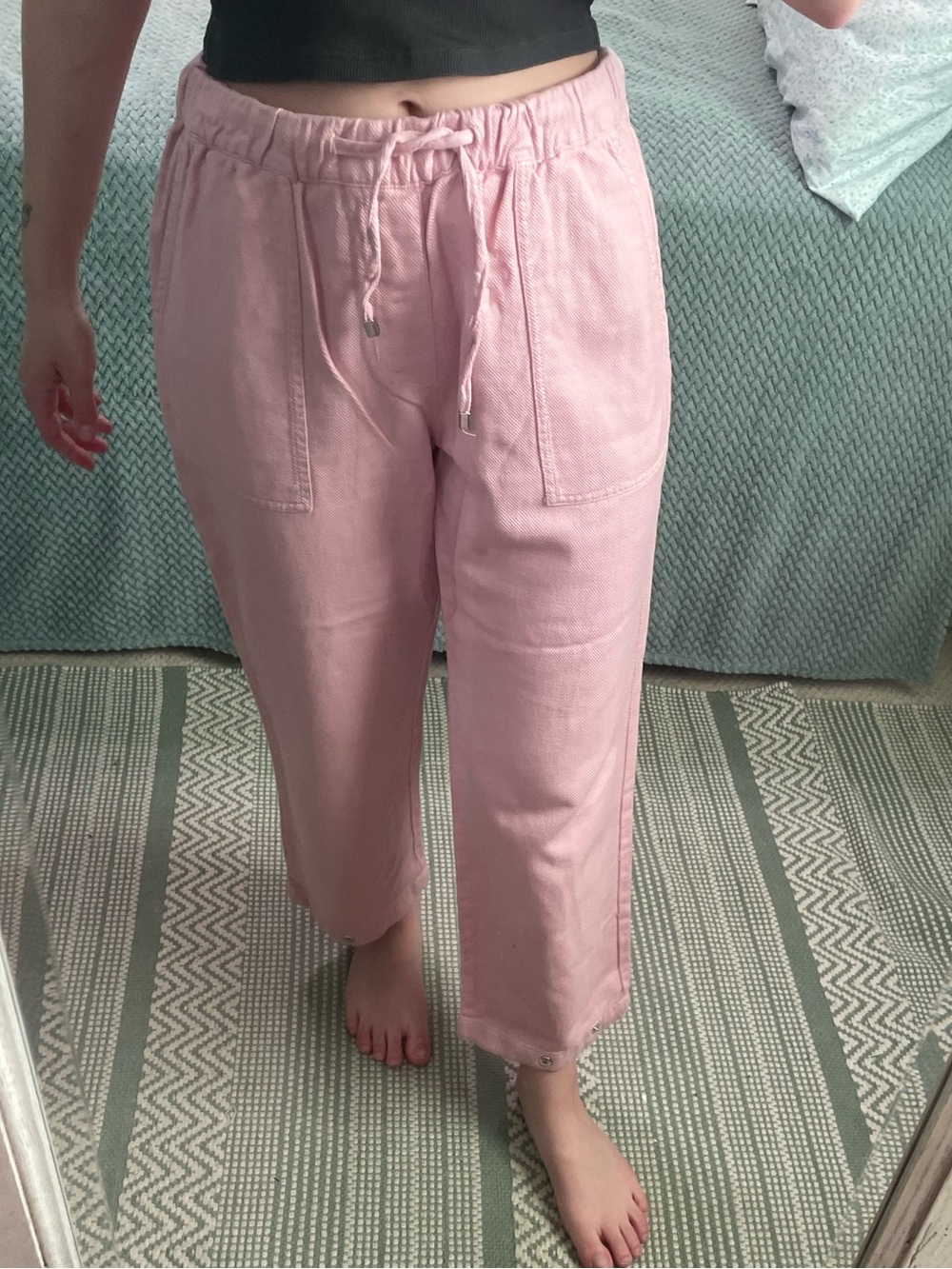 Zara Pink Drawstring Pants - Picture 3 of 5